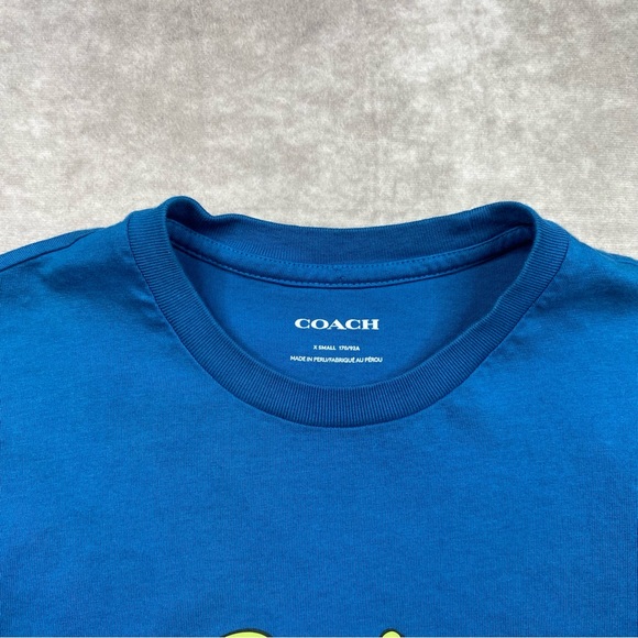 COACH T-Shirt Men's Size XS Blue Designer Video Signature Graphic Tee Shirt I42 - Picture 8 of 15
